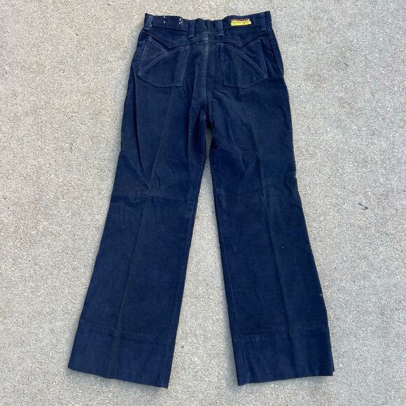 Vintage 70s Wrangler navy blue corduroy Pants Women’s 13/14 LONG INSEAM! - Picture 3 of 7